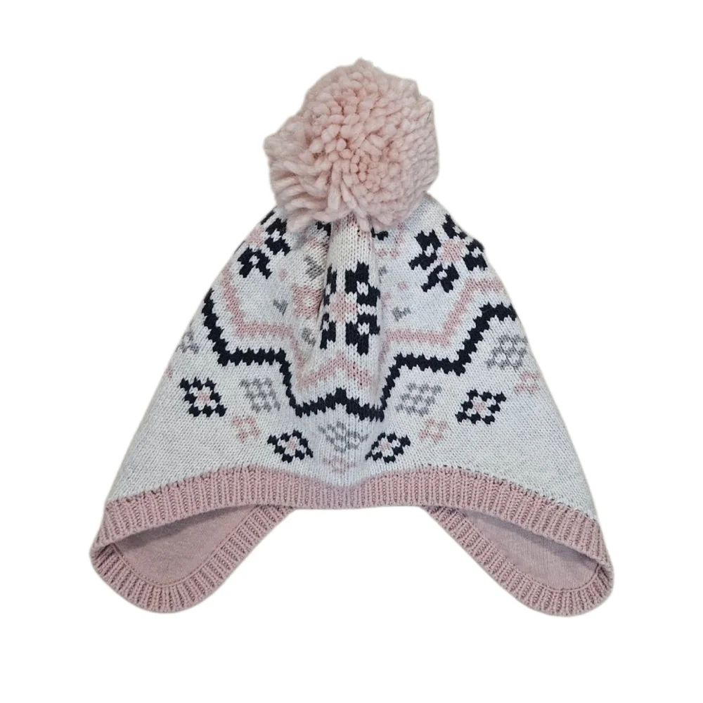 Carter's Fair Isle Trapper Hat Winter Hat NEW Baby Girl 3-9 Mo Pink